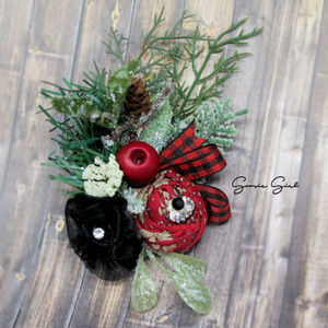 Buffalo Plaid Boutique Fascinator Christmas Clip